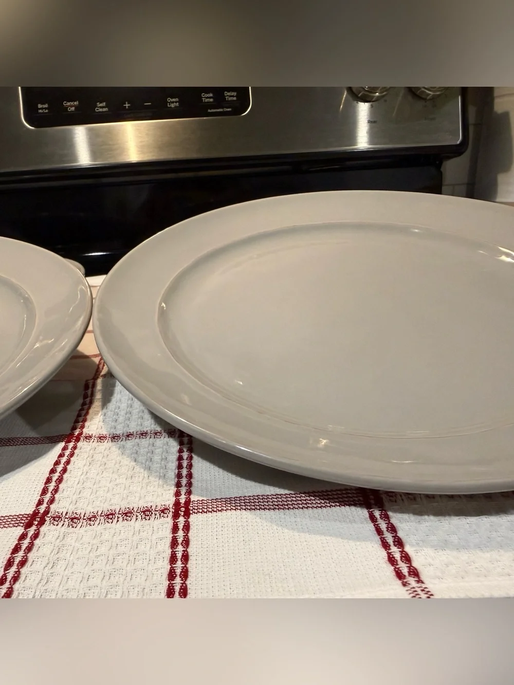 LG Pottery Barn Handcrafted Stoneware Cambria Dinner Plates, Gray, S/4